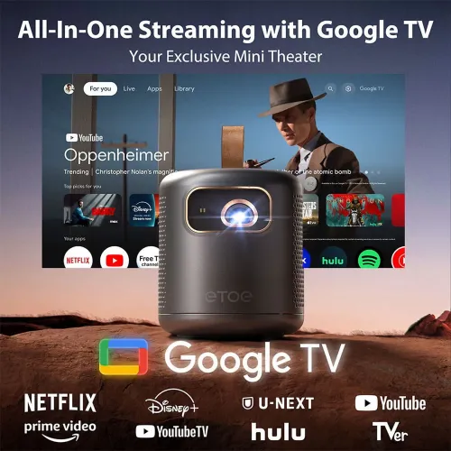 Projektor ETOE Dolphin LED DLP Full HD Wi-Fi Bluetooth Chromecast AirPlay Google TV