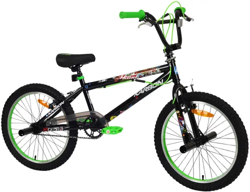 Rower dziecięcy KARBON Stickerboomb BMX 20 Czarno-zielony