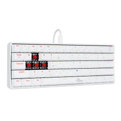 Klawiatura mechaniczna FroggieX PolarStrike RGB Outemu Red Biały