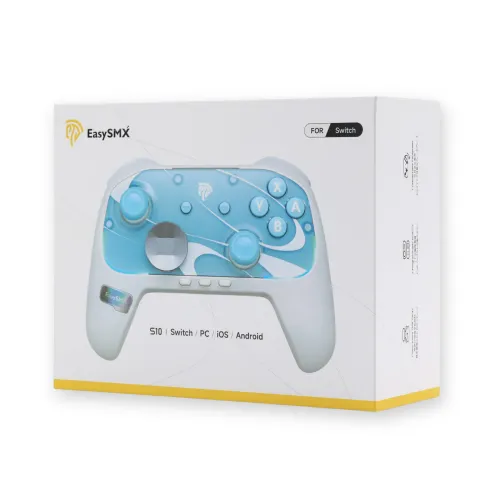 Pad EasySMX S10 do Nintendo Switch 2, PC Bezprzewodowy Biało/Niebieski