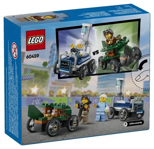 LEGO City Great Vehicles 60459 Zestaw wyścigówek: samolot kontra łóżko szpitalne