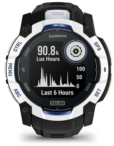 Smartwatch GARMIN Instinct 3 50mm Solar Biały + pasek czarno-niebieski