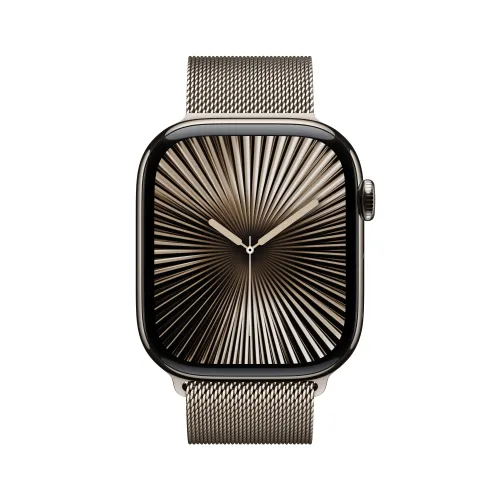 Apple Watch Series 10 GPS + Cellular koperta 42mm tytan naturalny bransoleta mediolańska naturalnym