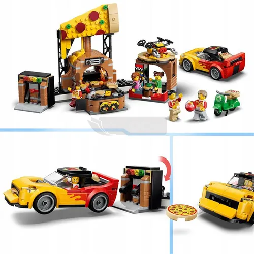 LEGO City 60496 Dostawa pizzy z pojazdami, zestaw klocków 6+
