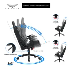 Fotel GAMVIS Phantom Large Pikowany Czarny