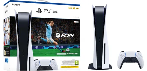 Konsola SONY PlayStation 5 z napędem Blu-ray 4K UHD + EA SPORTS FC 24  (klucz aktywacyjny)
