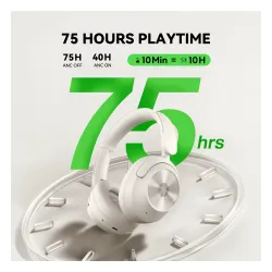 Słuchawki bezprzewodowe Oneodio Focus A6 ANC Nauszne Bluetooth 6.0 Beżowy