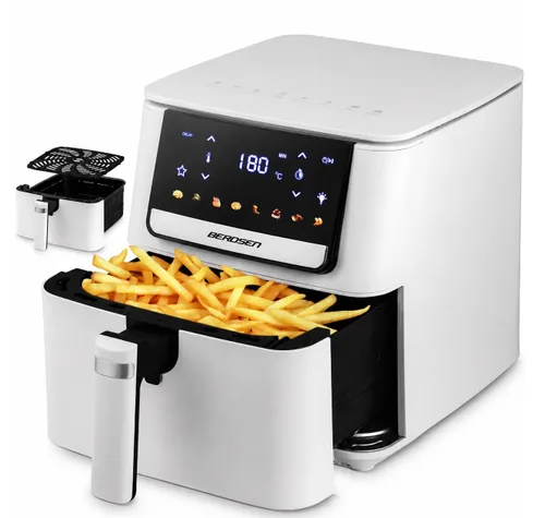 Air Fryer Frytkownica beztłuszczowa BERDSEN BD-662 Biały 6.5l 8 automatycznych programów