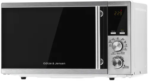 Kuchenka mikrofalowa GÖTZE & JENSEN MO401X 700W średnica 24.5 cm pojemność 20L Auto Defrost QuickStart Czarno-srebrny