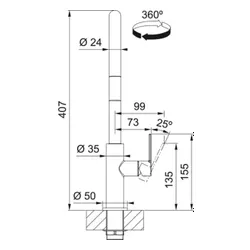 Bateria FRANKE Maris Slim J Pull-Out 115.0728.389 Czarny mat
