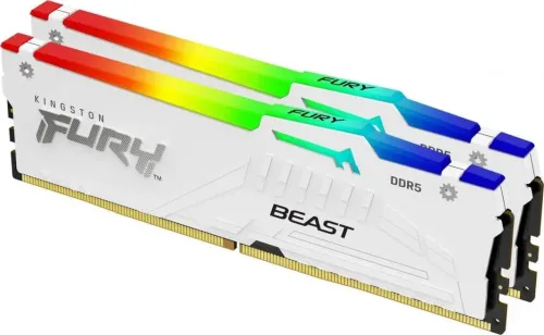 Pamięć RAM Kingston FURY Beast RGB DDR5 64GB (2 x 32GB) 6400 CL32 EXPO Biały