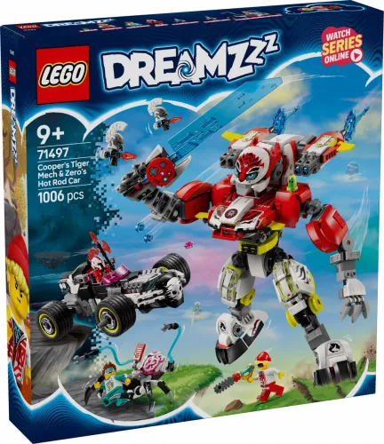 LEGO Klocki DREAMZzz 71497 Tygrysi mech Coopera i hot rod Zero