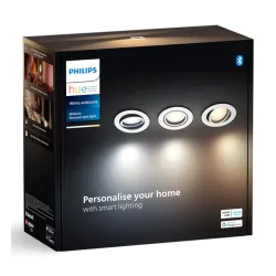 Oświetlenie punktowe Philips Hue White Ambiance Milliskin 3szt. Biały