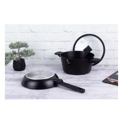 Zestaw garnek z patelnią 24cm z powłoką tytanową 4-ele BERLINGER HAUS Monaco BH-7098