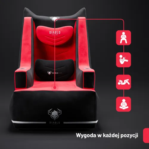 Fotel DIABLO CHAIRS X-Bager Czarno-Czerwony