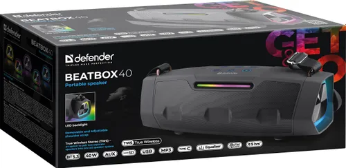 Głośnik mobilny DEFENDER BeatBox 40 Radio FM Czarny