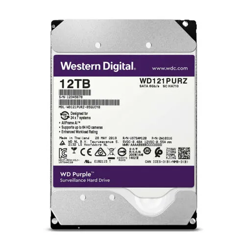 WD Purple 121purz жесткий диск-12 ТБ-3.5 " - 7200 об. / мин.-SATA - 600-256 МБ кэш