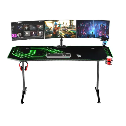 Biurko Ultradesk FRAG XXL 160cm Czarno-zielony