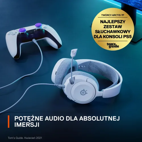 Słuchawki przewodowe z mikrofonem SteelSeries Arctis Nova 1 PS Nauszne Biały