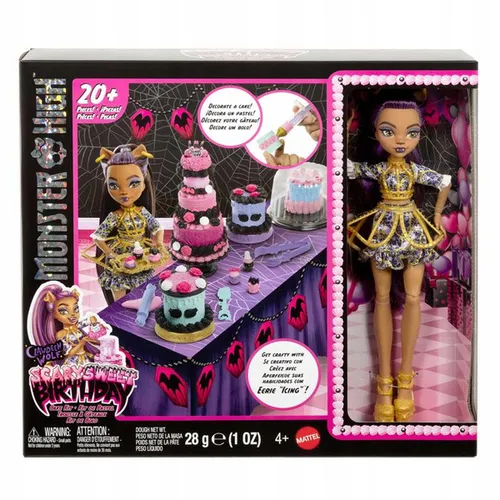 LALKA MONSTER HIGH STRASZYSŁODKIE URODZINY TORT DIY zestaw z Clawdeen Wolf JBG78