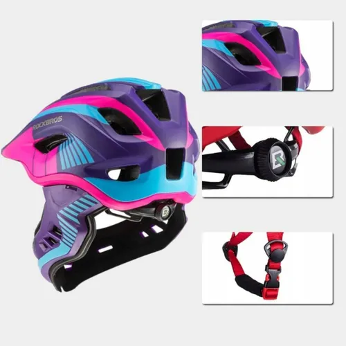 Kask rowerowy dziecięcy, Szczękowy, na rower, hulajnogę, ROCKBROS, M