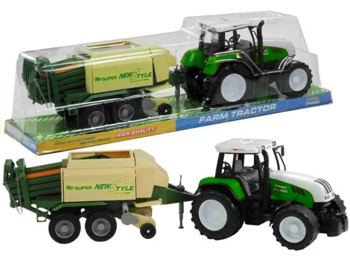 Duży Traktor Z Maszyną 65Cm Ruchome Elementy Napęd Prasa Do Słomy 2 Kolory