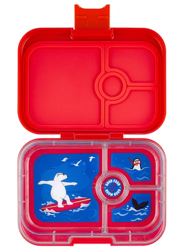 Yumbox Panino orta dikdörtgen öğle yemeği kutusu-roar red / polar bear tray