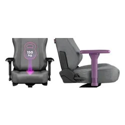 Fotel YUMISU 2054 Magnetic Jasnoszaro-czarny