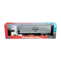 Model 1:32, MAN TGX, ciągnik biały - naczepa srebrna