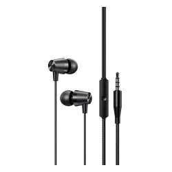 Słuchawki przewodowe USAMS EP-42 jack 3,5 mm Dokanałowe Mikrofon Czarny