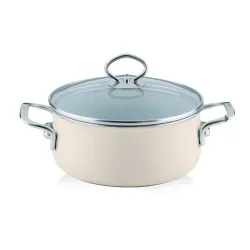 RIESS Nouvelle Avorio 2 l kremowy - garnek ceramiczny z pokrywką