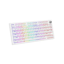 Klawiatura gamingowa Genesis Thor 404 75% GenX Stratos Silent przewodowa mechaniczna podświetlana cicha biała
