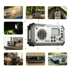 Radioodbiornik Vayox VA0440 Solarne Latarka Radio FM Bluetooth Zielony