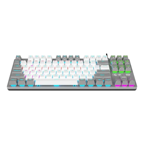 Klawiatura gamingowa Rampage Snug KRGD Red Switch przewodowa mechaniczna podświetlana biało-szara