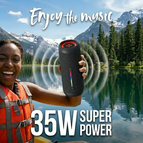 Głośnik mobilny XMUSIC BTS660 Bluetooth, Moc 35W, IP67, Bass Boost, Radio FM, MicroSD, Czarny