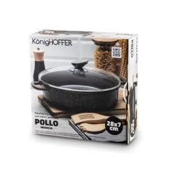 Patelnia głęboka z krótkimi uchwytami KONIGHOFFER Pollo Black 28 cm