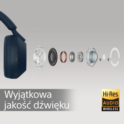 Słuchawki bezprzewodowe Sony WH-1000XM5 ANC Nauszne- Bluetooth 5.2 Niebieski