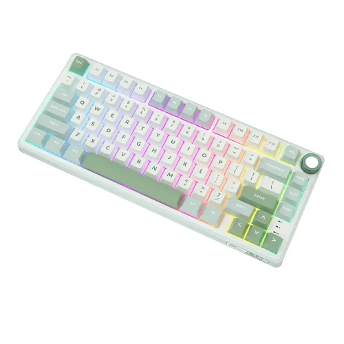 Klawiatura mechaniczna Royal Kludge RK-R75 Sky Cyan Brown Switch Biało-Błękitny