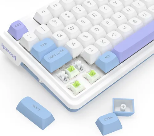 Klawiatura REDRAGON Ucal Max K673WBP RGB Hot Swap Manbo Switch Biało-fioletowo-niebieski