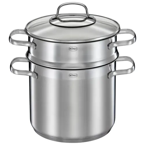 ROESLE Elegance 5 l - garnek ze stali nierdzewnej z wkładem do gotowania makaronu i pokrywką