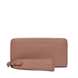 Большой женский кошелек Calvin Klein Gracie Wallet с ремешком Lg K60k611388 Ash Rose VB8