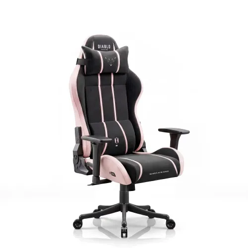 Fotel Diablo Chairs X-One 2.0 Small Akira Pink Gamingowy do 90kg Tkanina Czarno-Różowy