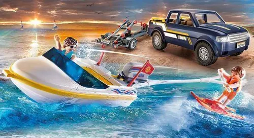 PLAYMOBIL Family Fun 70534 Pickup z łodzią motorową