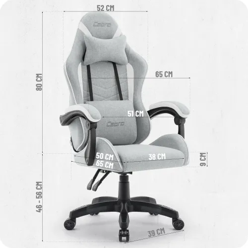 Fotel gamingowy CABRO C500 Szaro-Biały