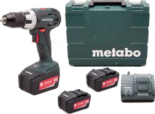 Metabo BS 18 LT 18 V Tornavida, 2 adet 4 Ah Pil, Şarj cihazı, Kılıf (metaBOX 145)