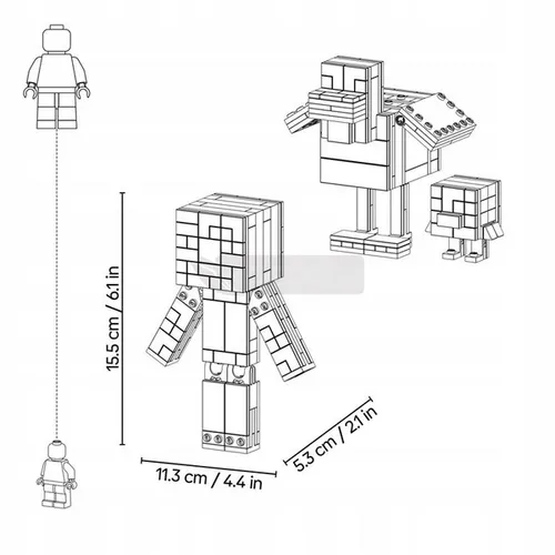 LEGO Minecraft 21582 Kurzy jeździec CHICKEN JOCKEY, zestaw klocków 9+