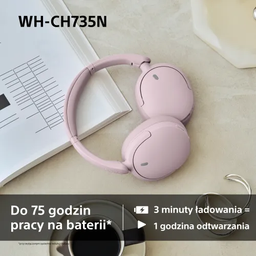 Słuchawki bezprzewodowe Sony WH-CH735N ANC Nauszne Bluetooth 6.0 Czarny