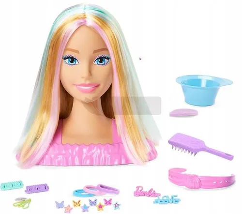 LALKA BARBIE GŁOWA DO STYLIZACJI DELUXE + akcesoria do stylizacji JFG81