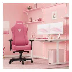 Fotel Anda Seat Kaiser 3E XL Gamingowy do 150kg Tkanina Różowy