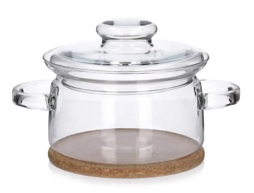 Garnek szklany żaroodporny z pokrywką SIMAX GOURMET 1,5 l